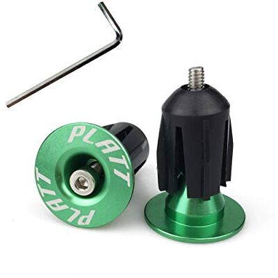 PLATT Tampões de alumínio para guiador de bicicleta MTB de estrada BMX (verde, 1 par) PLATT Tampões de alumínio para guiador de bicicleta MTB de estrada BMX (verde, 1 par)