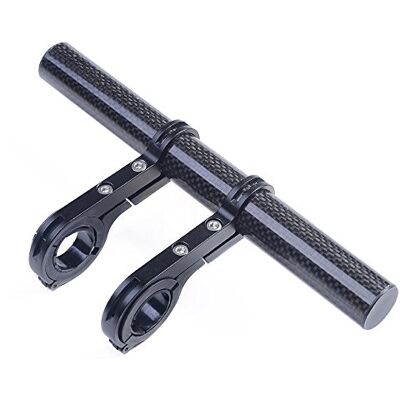 UPANBIKE Guiador de bicicleta extensor fibra de carbono liga de alumínio braçadeira para bicicleta velocímetro luz (braçadeira dupla/20 cm, preto) UPANBIKE Guiador de bicicleta extensor fibra de carbono liga de alumínio braçadeira para bicicleta velocímetro luz (braçadeira dupla/20 cm, preto)