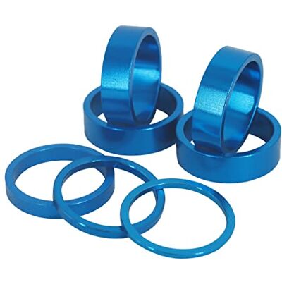 PLATT de liga espaçador de auriculares de bicicleta, anéis, espaçadores para bicicleta 1 1/8" 7 unidades (azul 7 unidades) PLATT de liga espaçador de auriculares de bicicleta, anéis, espaçadores para bicicleta 1 1/8" 7 unidades (azul 7 unidades)