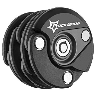 ROCKBROS Cadeado dobrável de bicicleta fechadura portátil alta segurança comprimento 65 cm com 3 chaves e suporte preto ROCKBROS Cadeado dobrável de bicicleta fechadura portátil alta segurança comprimento 65 cm com 3 chaves e suporte preto