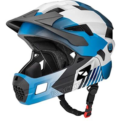 ROCKBROS Capacete integral para crianças, suporte removível, capacete ajustável proteção cabeça para MTB BMX ciclismo ROCKBROS Capacete integral para crianças, suporte removível, capacete ajustável proteção cabeça para MTB BMX ciclismo