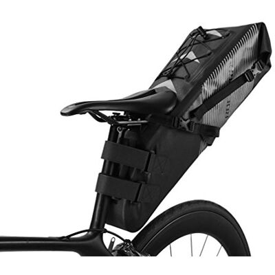 ROCKBROS Bolsa de Sela de Bicicleta Alforje Impermeável 10L para MTB Bicicleta de Estrada Bikepacking, Preto ROCKBROS Bolsa de Sela de Bicicleta Alforje Impermeável 10L para MTB Bicicleta de Estrada Bikepacking, Preto
