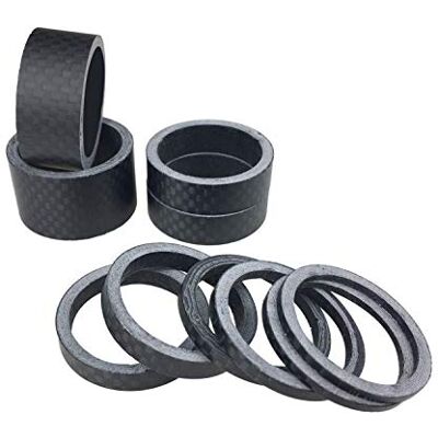 PLATT espaçadores direção bicicleta de fibra de carbono, separadores de direção para ciclismo, auriculares espaçadores para bicicleta de montanha de 1 1/8" 10 peças PLATT espaçadores direção bicicleta de fibra de carbono, separadores de direção para ciclismo, auriculares espaçadores para bicicleta de montanha de 1 1/8" 10 peças
