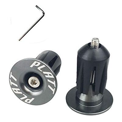 PLATT Tampas de alumínio para guiador de bicicleta MTB de estrada BMX (1 par) (Titânio) PLATT Tampas de alumínio para guiador de bicicleta MTB de estrada BMX (1 par) (Titânio)