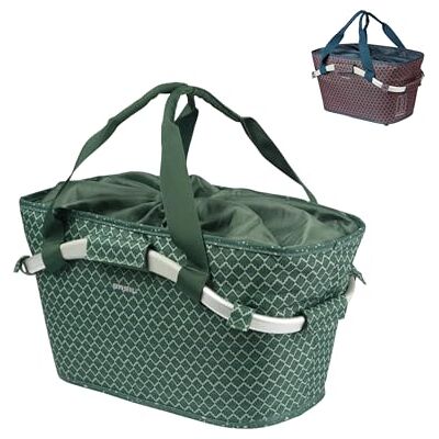 Basil Flair Carry All Cesto traseiro para bicicleta, sistema MIK, com fecho, resistente às intempéries e elegante, 22 litros, cor verde Basil Flair Carry All Cesto traseiro para bicicleta, sistema MIK, com fecho, resistente às intempéries e elegante, 22 litros, cor verde