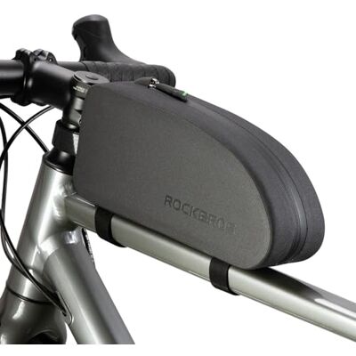 ROCKBROS Bolsa de Guiador de Bicicleta Impermeável, Bolsa de Quadro Grande para MTB Bicicleta de Estrada Ciclismo, Preto ROCKBROS Bolsa de Guiador de Bicicleta Impermeável, Bolsa de Quadro Grande para MTB Bicicleta de Estrada Ciclismo, Preto