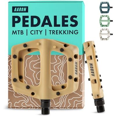 AARON Pedales Dirt MTB de fibra de nailon ultraligero con rodamientos industriales sellados, antideslizantes gracias a 8 pines intercambiables, plataforma de pedales de bicicleta para Dirt Bike AARON Pedales Dirt MTB de fibra de nailon ultraligero con rodamientos industriales sellados, antideslizantes gracias a 8 pines intercambiables, plataforma de pedales de bicicleta para Dirt Bike