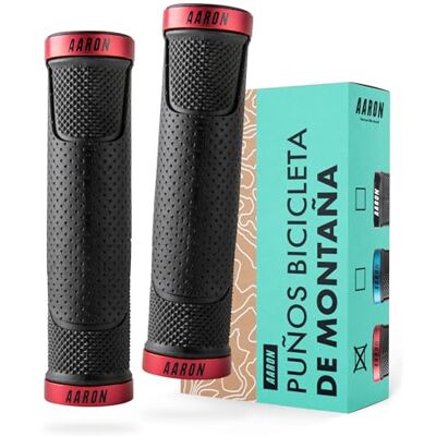 AARON MTB Punhos antiderrapantes de gel design desportivo e elegante com extremidades aparafusáveis e tampões, para bicicletas elétricas, de Trekking, de montanha e pinhão fixo preto AARON MTB Punhos antiderrapantes de gel design desportivo e elegante com extremidades aparafusáveis e tampões, para bicicletas elétricas, de Trekking, de montanha e pinhão fixo preto