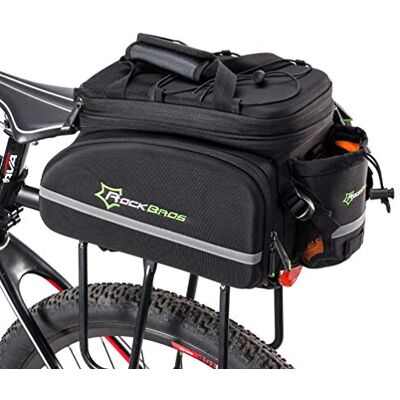 ROCKBROS Bolsa de Assento Traseiro de Bicicleta para Porta-bagagens Alforja Extensível 10-35L para MTB Ebike Capacidade Grande Multifuncional para Viagem, Preto ROCKBROS Bolsa de Assento Traseiro de Bicicleta para Porta-bagagens Alforja Extensível 10-35L para MTB Ebike Capacidade Grande Multifuncional para Viagem, Preto