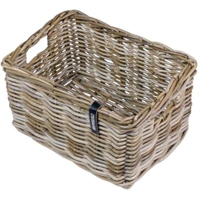 Basil Dax S Cesta de vime, elegante cesta retangular de armazenamento para porta-bagagens dianteiras, cor cinzenta, tecido à mão, volume de 20 l, ideal para bicicletas de mulher e Basil Dax S Cesta de vime, elegante cesta retangular de armazenamento para porta-bagagens dianteiras, cor cinzenta, tecido à mão, volume de 20 l, ideal para bicicletas de mulher e