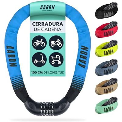 AARON Lock One cadeado de bicicleta com código numérico de 5 dígitos, alto nível de segurança, para bicicleta elétrica, bicicleta de montanha, bicicleta de trekking, bicicleta de estrada, azul AARON Lock One cadeado de bicicleta com código numérico de 5 dígitos, alto nível de segurança, para bicicleta elétrica, bicicleta de montanha, bicicleta de trekking, bicicleta de estrada, azul
