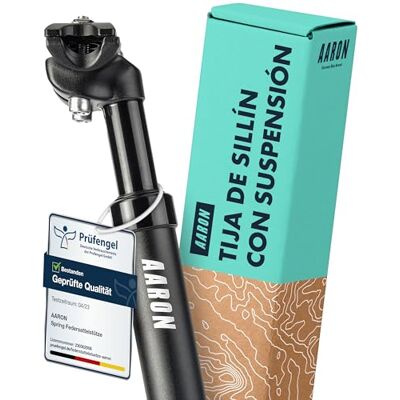 AARON Spring espigão de selim de mola com um diâmetro de 27,2, 30,9 ou 31,6 mm, espigão de selim de alumínio com suspensão de 350 mm de comprimento, bicicleta para E-Bike, MTB, Trekking Citybike AARON Spring espigão de selim de mola com um diâmetro de 27,2, 30,9 ou 31,6 mm, espigão de selim de alumínio com suspensão de 350 mm de comprimento, bicicleta para E-Bike, MTB, Trekking Citybike