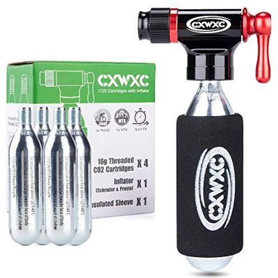 CXWXC Cartuchos de CO2 roscados de 16 g para pneus de bicicleta, cartucho para bomba de CO2 com ligação roscada, bomba de CO2 para bicicletas de estrada e montanha CXWXC Cartuchos de CO2 roscados de 16 g para pneus de bicicleta, cartucho para bomba de CO2 com ligação roscada, bomba de CO2 para bicicletas de estrada e montanha