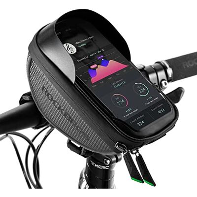 ROCKBROS Saco de guiador de bicicleta para telemóvel até 6,5", suporte com ecrã tátil para telemóvel, acessórios de MTB ciclismo ROCKBROS Saco de guiador de bicicleta para telemóvel até 6,5", suporte com ecrã tátil para telemóvel, acessórios de MTB ciclismo