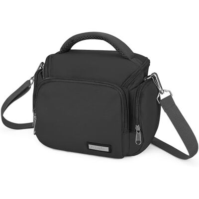 BAIGIO Bolsa para câmera flexível, bolsa capa câmara Sling bolsa de ombro, mochila pequena para câmara SLR digital compatível com Nikon SLR DSLR, preto BAIGIO Bolsa para câmera flexível, bolsa capa câmara Sling bolsa de ombro, mochila pequena para câmara SLR digital compatível com Nikon SLR DSLR, preto