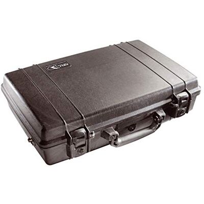 PELI 1490 Pasta para computador portátil e acessórios resistente a impactos, IP67 estanque, 14 L de capacidade, fabricada nos EUA, com espuma personalizável, cor preta PELI 1490 Pasta para computador portátil e acessórios resistente a impactos, IP67 estanque, 14 L de capacidade, fabricada nos EUA, com espuma personalizável, cor preta