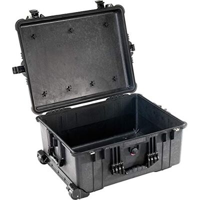 PELI 1610 Mala técnica impermeável com rodas para o transporte de equipamentos fotográficos e drones, IP67 impermeável e à prova de pó, capacidade 62 l, fabricada na Alemanha, sem espuma, cor preta PELI 1610 Mala técnica impermeável com rodas para o transporte de equipamentos fotográficos e drones, IP67 impermeável e à prova de pó, capacidade 62 l, fabricada na Alemanha, sem espuma, cor preta