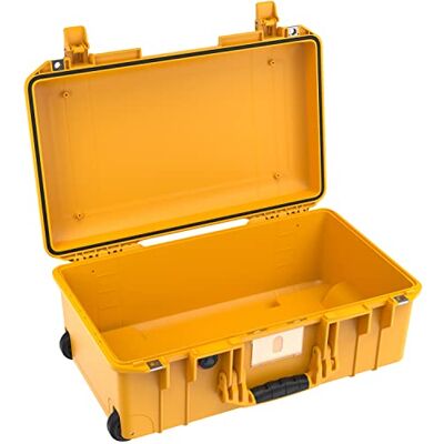 PELI 1535 Air Mala Trolley leve à prova de choques para equipamentos fotográficos e eletrónicos, estanque e impermeável ao pó, capacidade de 27 litros, fabricado nos EUA, sem espuma, amarelo PELI 1535 Air Mala Trolley leve à prova de choques para equipamentos fotográficos e eletrónicos, estanque e impermeável ao pó, capacidade de 27 litros, fabricado nos EUA, sem espuma, amarelo