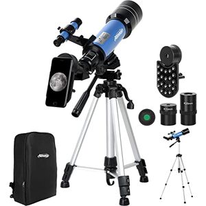 AOMEKIE Telescópio astronómico 40070, com ampliação máxima de 120x, adequado para crianças e adultos, equipado com tripé ajustável, suporte para telefone e mochila, ideal para observar a lua. AOMEKIE Telescópio astronómico 40070, com ampliação máxima de 120x, adequado para crianças e adultos, equipado com tripé ajustável, suporte para telefone e mochila, ideal para observar a lua.