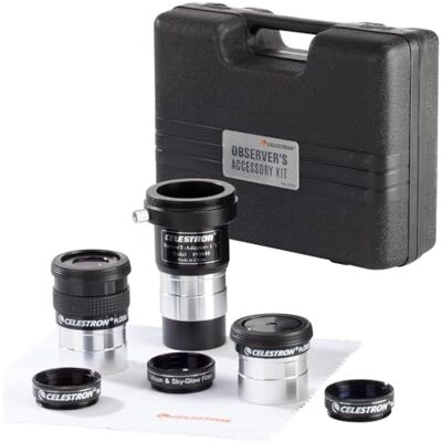 Celestron 94308 Observer Eyepiece & Filter Accessory Kit, 8 piece, Black Celestron 94308 Observer Eyepiece & Filter Accessory Kit, 8 piece, Black