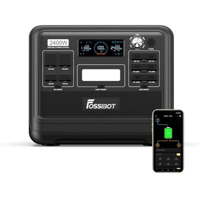 FOSSiBOT F2400 Estação de energia portátil, 2048Wh LiFePO4 bateria com 3 saídas CA 2400 W (4800 W pico), 0-80% em 1,5 horas, gerador solar portátil para campismo, viagens, cortes de eletricidade FOSSiBOT F2400 Estação de energia portátil, 2048Wh LiFePO4 bateria com 3 saídas CA 2400 W (4800 W pico), 0-80% em 1,5 horas, gerador solar portátil para campismo, viagens, cortes de eletricidade
