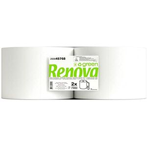 RENOVA Bobinas multiusos green 450 metros, 2 bobinas brancas de 2 camadas RENOVA Bobinas multiusos green 450 metros, 2 bobinas brancas de 2 camadas
