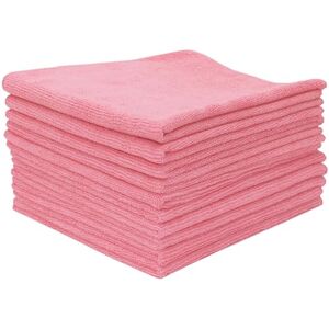 ZOLLNER Conjunto de 10 panos de microfibra para brilho sem riscas, panos de limpeza sem fios e muito absorventes, lavável até 60 °C, 40 x 40 cm em cor rosa qualidade de hotel ZOLLNER Conjunto de 10 panos de microfibra para brilho sem riscas, panos de limpeza sem fios e muito absorventes, lavável até 60 °C, 40 x 40 cm em cor rosa qualidade de hotel