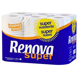 RENOVA Papel higiénico, super branco 12 rolos RENOVA Papel higiénico, super branco 12 rolos