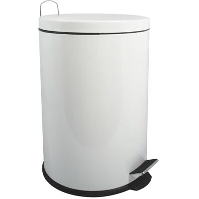 MSV MS260 Caixote do lixo com pedal, metálico, 20 l, cor branca MSV MS260 Caixote do lixo com pedal, metálico, 20 l, cor branca