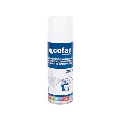 Cofan Ativador de cianoacrilato 210 ml Ideal para superfícies porosas Unir de forma simples e firme pequenas peças sensíveis Cofan Ativador de cianoacrilato 210 ml Ideal para superfícies porosas Unir de forma simples e firme pequenas peças sensíveis
