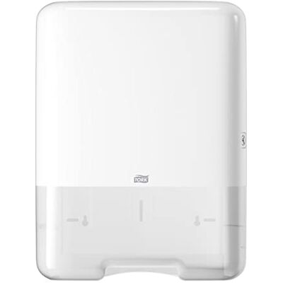 Tork 553000 Mini dispensador de toalhas de mão dobradas em C e ZZ, branco Tork 553000 Mini dispensador de toalhas de mão dobradas em C e ZZ, branco
