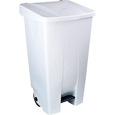 Denox Contêiner de Reciclagem com Pedal 120L Branco – Caixote de Lixo Seletivo com Tampa, Rodas e Alça Ergonômica – Plástico Resistente e Fácil Limpeza para Cozinha ou Escritório Denox Contêiner de Reciclagem com Pedal 120L Branco – Caixote de Lixo Seletivo com Tampa, Rodas e Alça Ergonômica – Plástico Resistente e Fácil Limpeza para Cozinha ou Escritório
