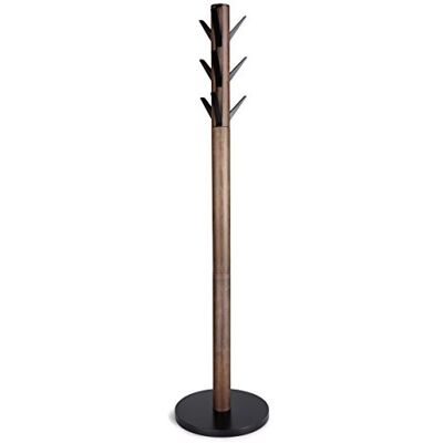 Umbra Cabide, cabide de roupa, guarda-chuvas e organizador de chapéus em forma de Flapper, ideal para entrada, madeira, preto e nogueira Madera de caucho, soporta 45 libras en total, fácil de armar Umbra Cabide, cabide de roupa, guarda-chuvas e organizador de chapéus em forma de Flapper, ideal para entrada, madeira, preto e nogueira Madera de caucho, soporta 45 libras en total, fácil de armar