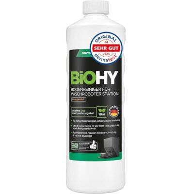 BIOHY Limpador de chão para robô de limpeza com aroma de laranja (garrafa de 1 l), concentrado para todos os robôs de limpeza com função húmida, sem espuma e sem riscas, para todos os solos BIOHY Limpador de chão para robô de limpeza com aroma de laranja (garrafa de 1 l), concentrado para todos os robôs de limpeza com função húmida, sem espuma e sem riscas, para todos os solos