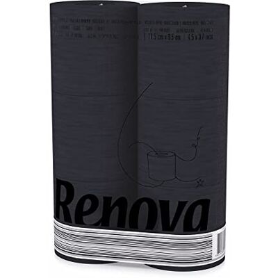 RENOVA Rolos de papel higiénico (6 rolos), preto RENOVA Rolos de papel higiénico (6 rolos), preto