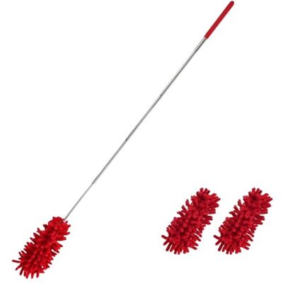 Westmark Plumero com 2 capas de substituição, espanador extensível com cabo telescópico, remove teias de aranha longas para limpeza, capa lavável, vassoura telescópica para pó, plástico, poliéster Westmark Plumero com 2 capas de substituição, espanador extensível com cabo telescópico, remove teias de aranha longas para limpeza, capa lavável, vassoura telescópica para pó, plástico, poliéster