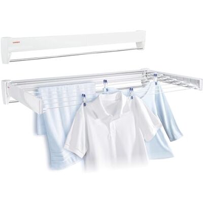 Leifheit Tendedero de Pared Telegant 81 Protect Plus, 8,1 m Estendal extensível e dobrável, 8 varas de 90 cm, barra de alumínio, adequado para casa de banho, varanda e terraço Leifheit Tendedero de Pared Telegant 81 Protect Plus, 8,1 m Estendal extensível e dobrável, 8 varas de 90 cm, barra de alumínio, adequado para casa de banho, varanda e terraço