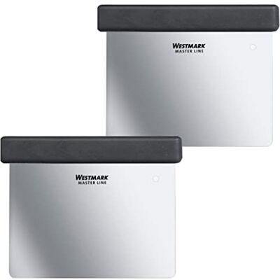 Westmark 2X raspador / espátula profissional de massa, com pega, tamanho da folha 8 x 12 cm, aço inoxidável/plástico, Master Line, preto/prateado, Westmark 2X raspador / espátula profissional de massa, com pega, tamanho da folha 8 x 12 cm, aço inoxidável/plástico, Master Line, preto/prateado,
