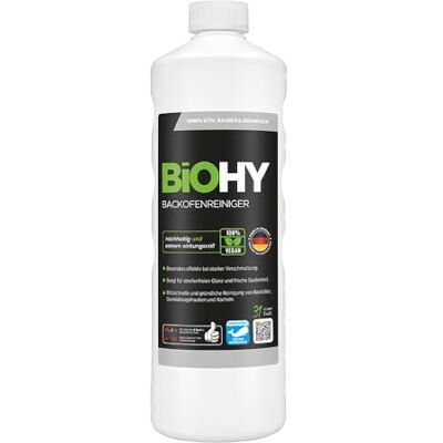 BIOHY Limpador de forno (1 garrafa de 1 litro) Limpador de grelha, removedor de gordura para limpeza fácil e rápida do forno, sem necessidade de esfregar (Backofenreiniger) BIOHY Limpador de forno (1 garrafa de 1 litro) Limpador de grelha, removedor de gordura para limpeza fácil e rápida do forno, sem necessidade de esfregar (Backofenreiniger)