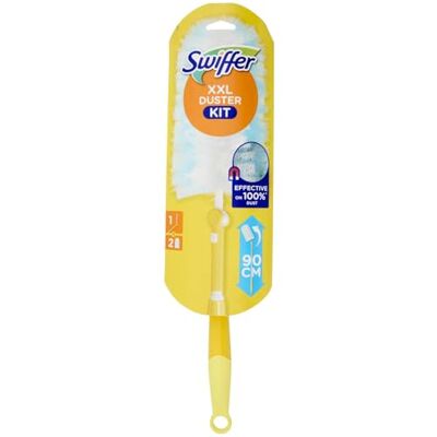 Swiffer Plumero XXL kit com 1 pega e 2 peças sobressalentes, prende e mantém até 3 vezes mais poeira e cabelo do que um espanador de penas convencional Swiffer Plumero XXL kit com 1 pega e 2 peças sobressalentes, prende e mantém até 3 vezes mais poeira e cabelo do que um espanador de penas convencional
