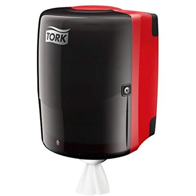 Tork dispensador de papel pavio, Maxi vermelho e cinzento fumo W2, design robusto, linha de desempenho, 44,7 cm × 32,8 cm × 30,2 cm, 653008 Tork dispensador de papel pavio, Maxi vermelho e cinzento fumo W2, design robusto, linha de desempenho, 44,7 cm × 32,8 cm × 30,2 cm, 653008