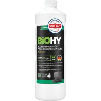BIOHY Limpiador de pisos para robô de limpeza com aroma fresco (garrafa de 1 l), concentrado para todos os robôs de limpeza com função úmida, sem espuma e sem riscos, para todos os pisos BIOHY Limpiador de pisos para robô de limpeza com aroma fresco (garrafa de 1 l), concentrado para todos os robôs de limpeza com função úmida, sem espuma e sem riscos, para todos os pisos