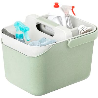 VIGAR Zeroline Cubo organizador, multiuso Caddy organizador com alça, 3 compartimentos casa de banho organizadores e armazenamento para casa, turquesa, cinzento VIGAR Zeroline Cubo organizador, multiuso Caddy organizador com alça, 3 compartimentos casa de banho organizadores e armazenamento para casa, turquesa, cinzento