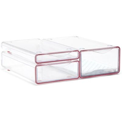 Tatay Organizadores frigorífico Fresh Box Conjunto de 3: S + M + L Organizador rígido com gaveta removível e grelha descongelante 3 tamanhos, modular e empilhável, plástico livre de BPA Tatay Organizadores frigorífico Fresh Box Conjunto de 3: S + M + L Organizador rígido com gaveta removível e grelha descongelante 3 tamanhos, modular e empilhável, plástico livre de BPA