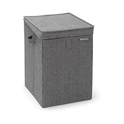 Brabantia Caixa de lavandaria empilhável Abertura frontal e superior Espaço eficiente Fácil de descarregar Agarres leves Grande abertura para a roupa suja Preto pimenta 35L Brabantia Caixa de lavandaria empilhável Abertura frontal e superior Espaço eficiente Fácil de descarregar Agarres leves Grande abertura para a roupa suja Preto pimenta 35L