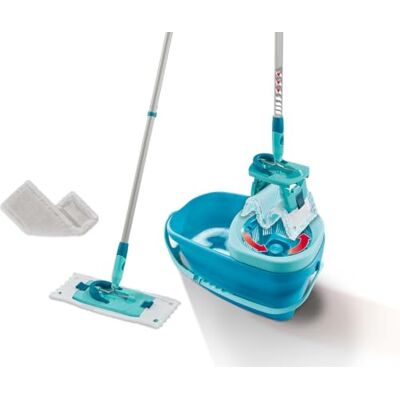 Leifheit Conjunto de roupa CLEAN TWIST M Ergo, sistema centrifugação Mopa plana com cubo de 6 l, cabo telescópico 110-140 cm, capa micro duo e SUPERDUSTER M, rotação de 360° Leifheit Conjunto de roupa CLEAN TWIST M Ergo, sistema centrifugação Mopa plana com cubo de 6 l, cabo telescópico 110-140 cm, capa micro duo e SUPERDUSTER M, rotação de 360°