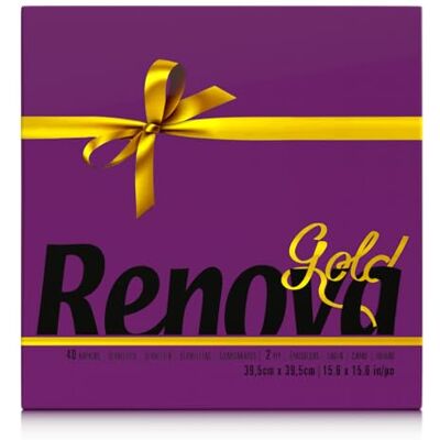 RENOVA - Gold Bordeaux - 2 Camadas - 40 unidades - Guardanapos RENOVA - Gold Bordeaux - 2 Camadas - 40 unidades - Guardanapos