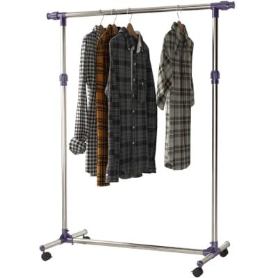 HOMCOM Cabide de Aço Inoxidável para Roupas com 4 Rodas, Altura e Comprimento Ajustáveis, 86-160 x 45 x 95-170 cm Acero Inox, Colgador Ropa HOMCOM Cabide de Aço Inoxidável para Roupas com 4 Rodas, Altura e Comprimento Ajustáveis, 86-160 x 45 x 95-170 cm Acero Inox, Colgador Ropa