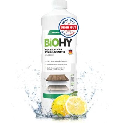 BIOHY Detergente robot de limpeza (1 garrafa de 1 litro) Limpador para pisos de madeira parquet e laminado Concentrado com fragrância fresca brilho sem riscas, vegano (Wischroboter Holz) BIOHY Detergente robot de limpeza (1 garrafa de 1 litro) Limpador para pisos de madeira parquet e laminado Concentrado com fragrância fresca brilho sem riscas, vegano (Wischroboter Holz)