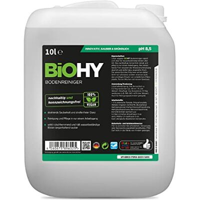 BIOHY Limpador de chão (bidón de 10 litros) Concentrado para todos os aparelhos de limpeza e todos os pisos duros (Bodenreiniger) BIOHY Limpador de chão (bidón de 10 litros) Concentrado para todos os aparelhos de limpeza e todos os pisos duros (Bodenreiniger)